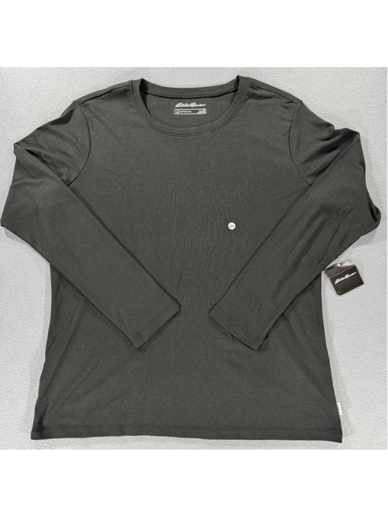 Eddie Bauer Tops - Eddie Bauer Womens Favorite Crew Tee Black Long Sleeve T-Shirt Size 2XL XXL NWT